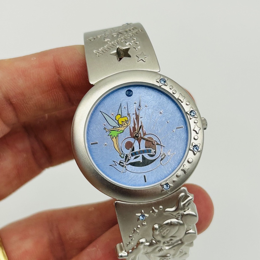 Tinkerbell Watch Disney Peter Pan Tokyo Japan Disneyland Blue 20th Anniversary